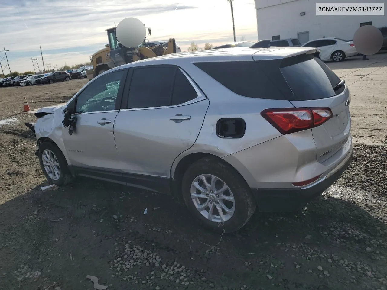 2021 Chevrolet Equinox Lt VIN: 3GNAXKEV7MS143727 Lot: 79940864