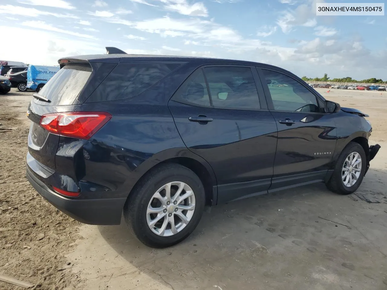 2021 Chevrolet Equinox Ls VIN: 3GNAXHEV4MS150475 Lot: 80428744