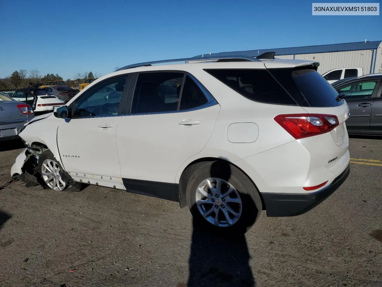 2021 Chevrolet Equinox Lt VIN: 3GNAXUEVXMS151803 Lot: 80487284