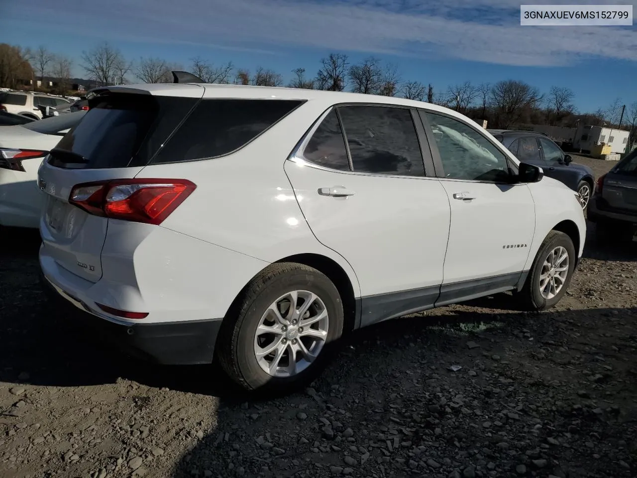 2021 Chevrolet Equinox Lt VIN: 3GNAXUEV6MS152799 Lot: 81054264