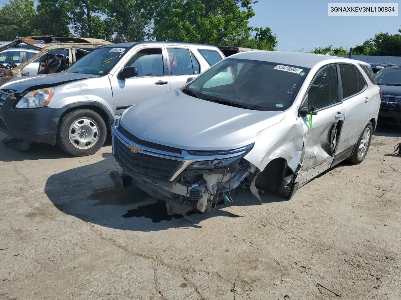 2022 Chevrolet Equinox Lt VIN: 3GNAXKEV3NL100854 Lot: 55470564