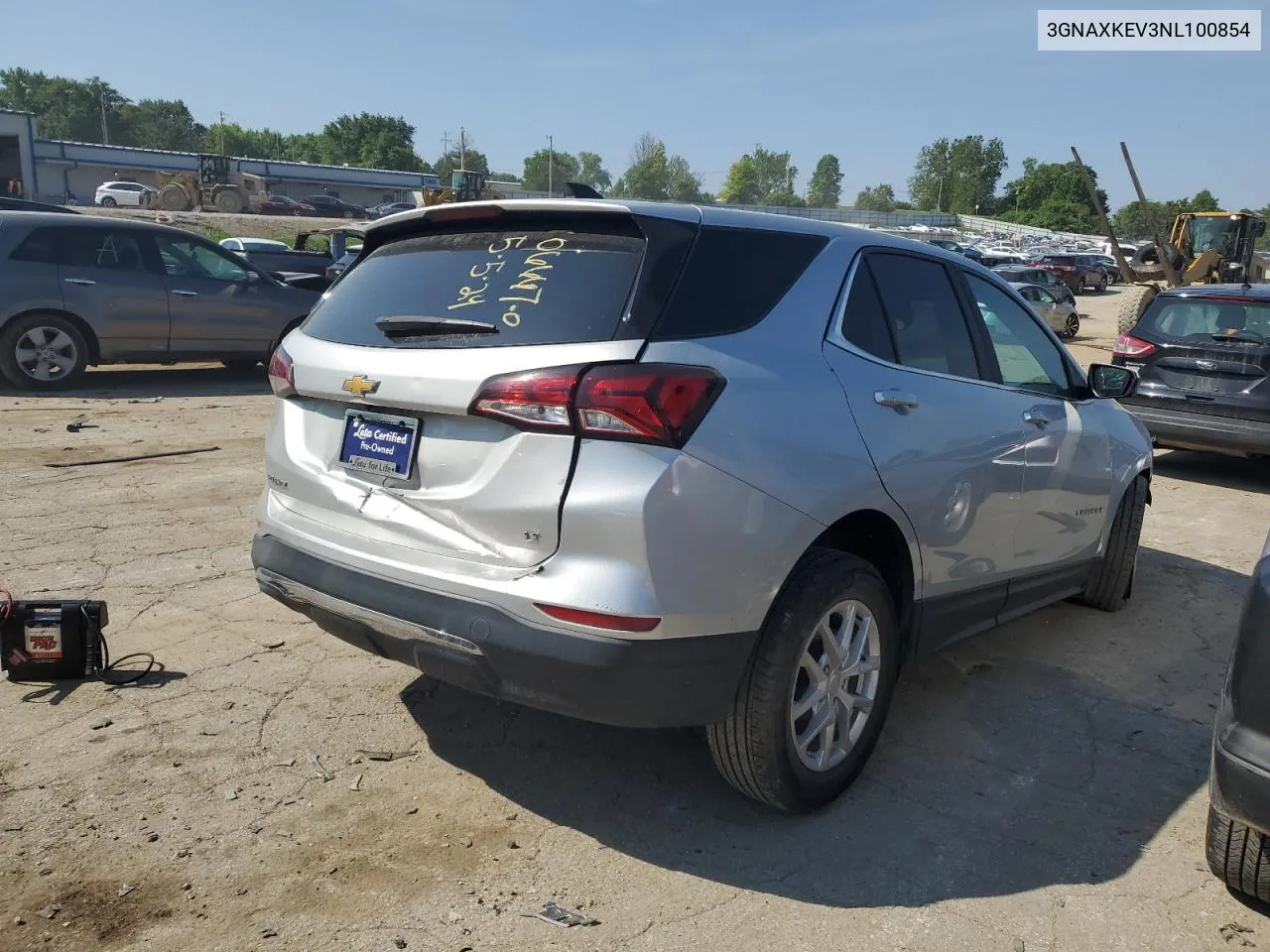 2022 Chevrolet Equinox Lt VIN: 3GNAXKEV3NL100854 Lot: 55470564