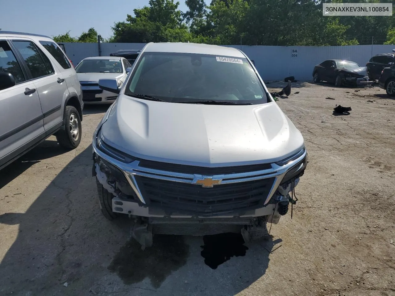 2022 Chevrolet Equinox Lt VIN: 3GNAXKEV3NL100854 Lot: 55470564