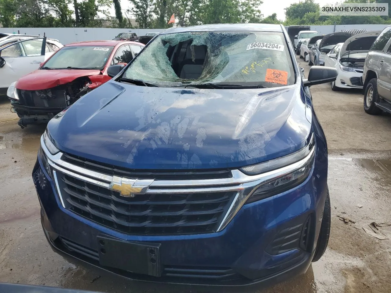 2022 Chevrolet Equinox Ls VIN: 3GNAXHEV5NS235309 Lot: 56034204