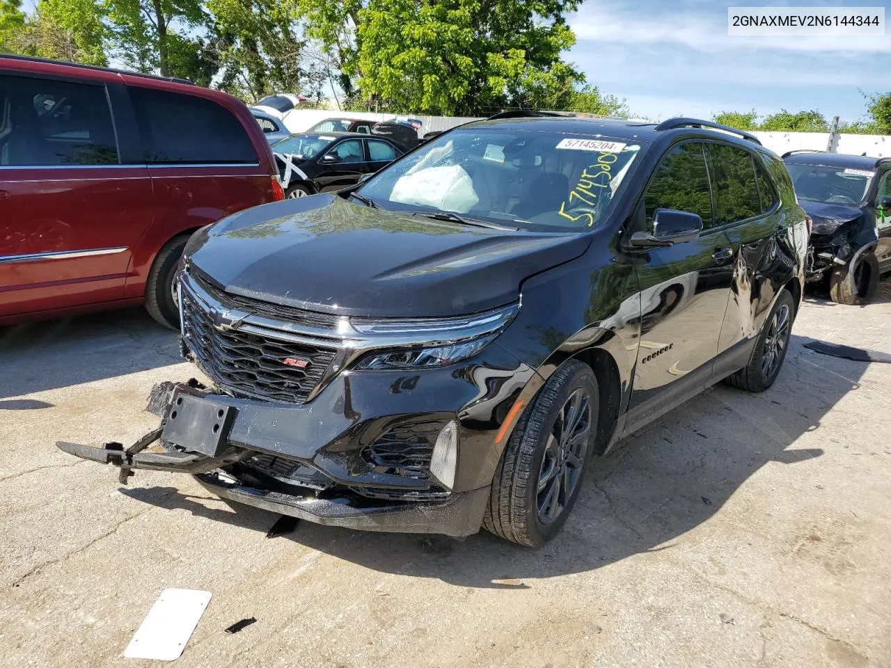 2022 Chevrolet Equinox Rs VIN: 2GNAXMEV2N6144344 Lot: 57145204