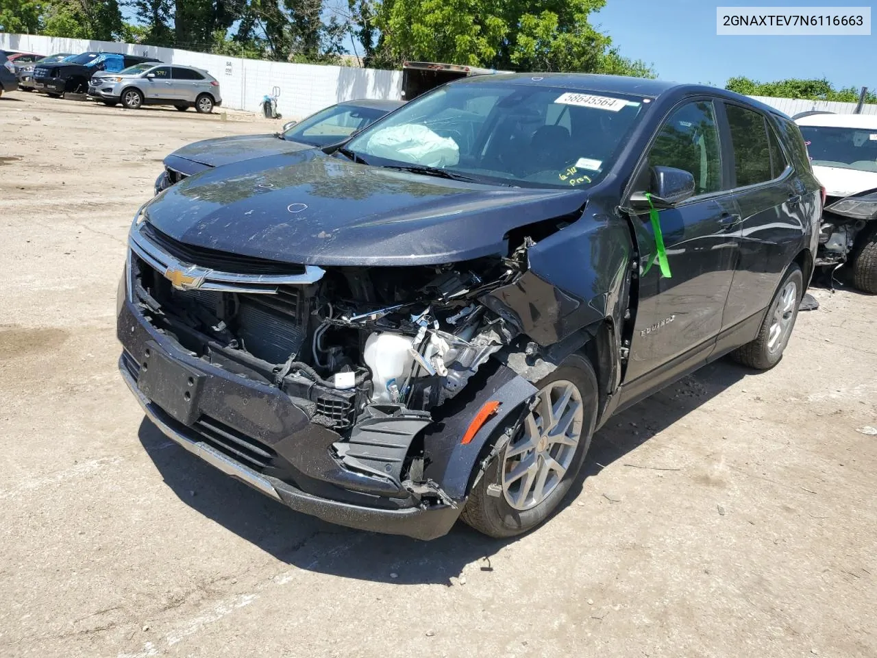 2022 Chevrolet Equinox Lt VIN: 2GNAXTEV7N6116663 Lot: 58645564