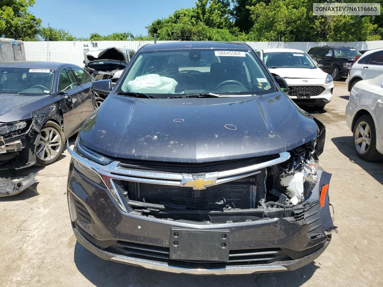 2022 Chevrolet Equinox Lt VIN: 2GNAXTEV7N6116663 Lot: 58645564