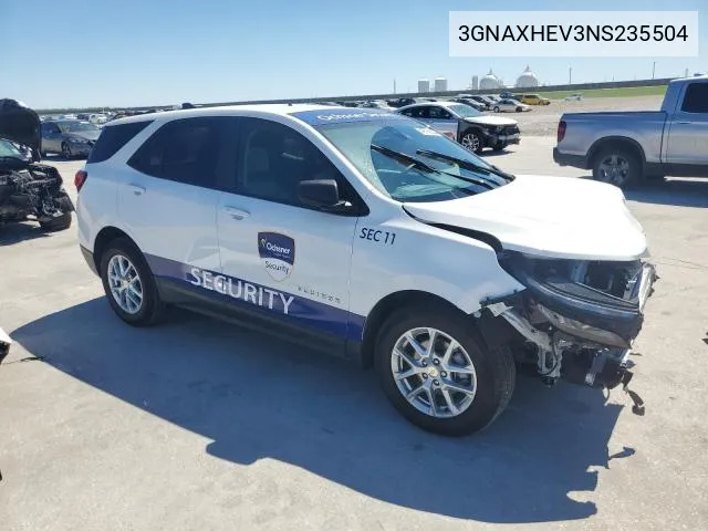 2022 Chevrolet Equinox Ls VIN: 3GNAXHEV3NS235504 Lot: 59914104