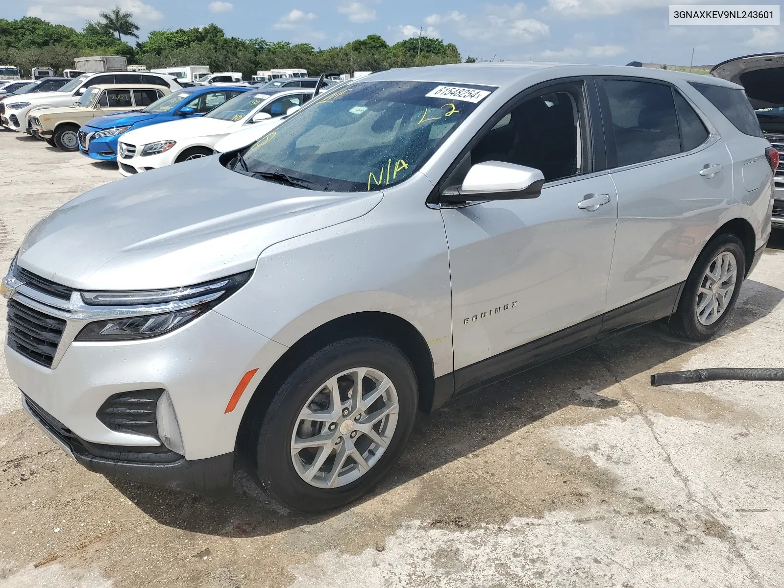 2022 Chevrolet Equinox Lt VIN: 3GNAXKEV9NL243601 Lot: 61548254