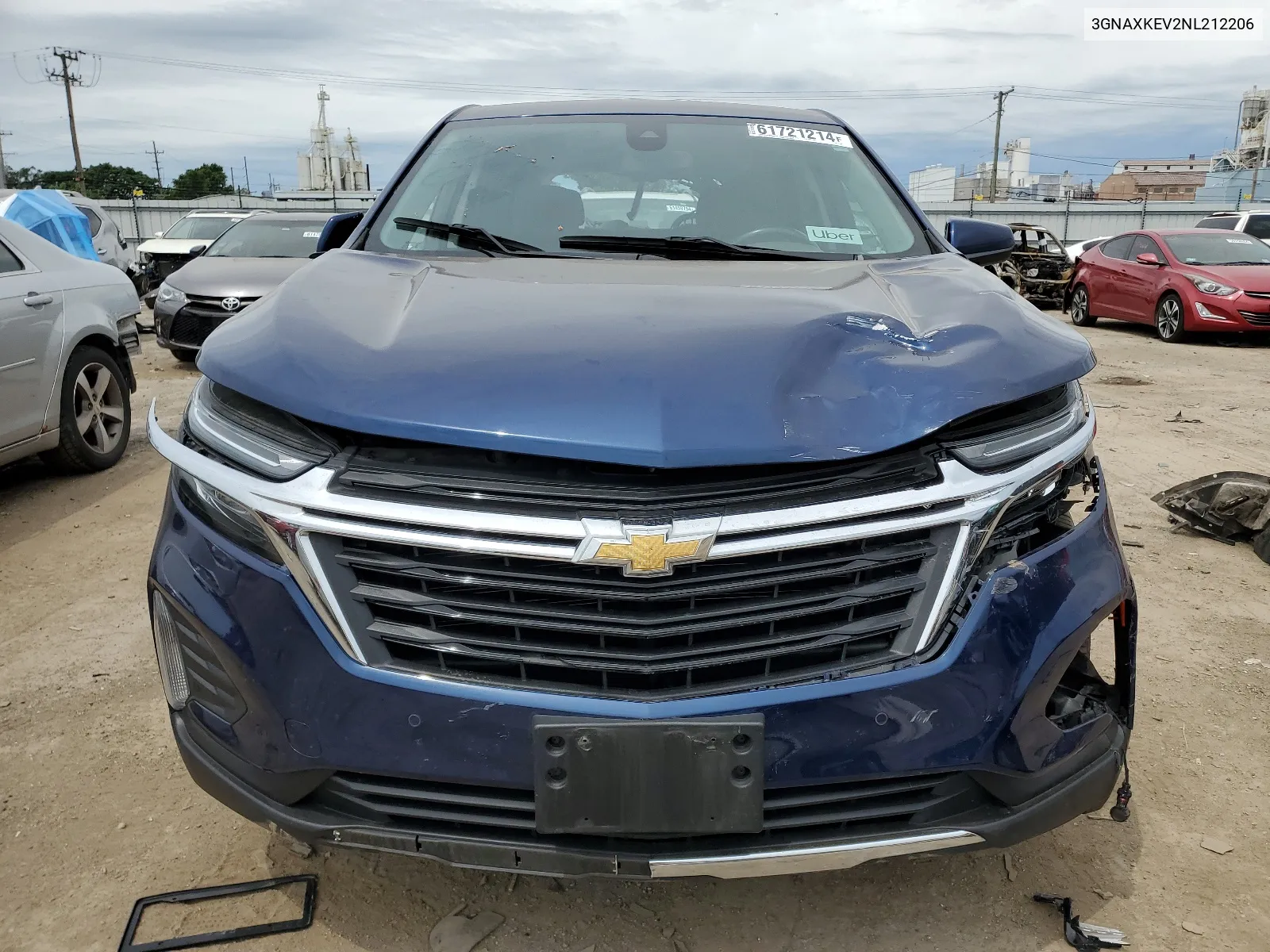 2022 Chevrolet Equinox Lt VIN: 3GNAXKEV2NL212206 Lot: 61721214