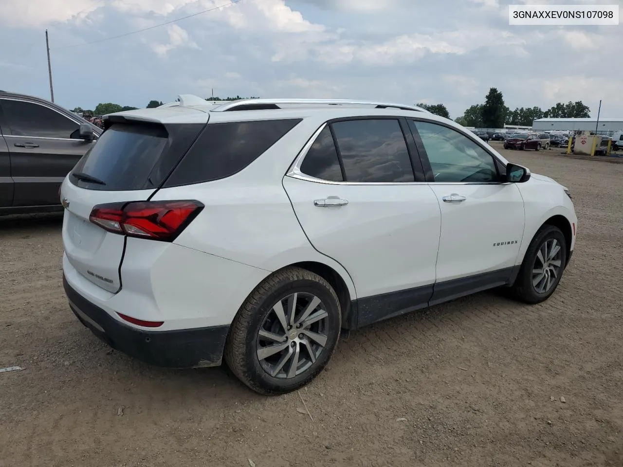 2022 Chevrolet Equinox Premier VIN: 3GNAXXEV0NS107098 Lot: 62789324