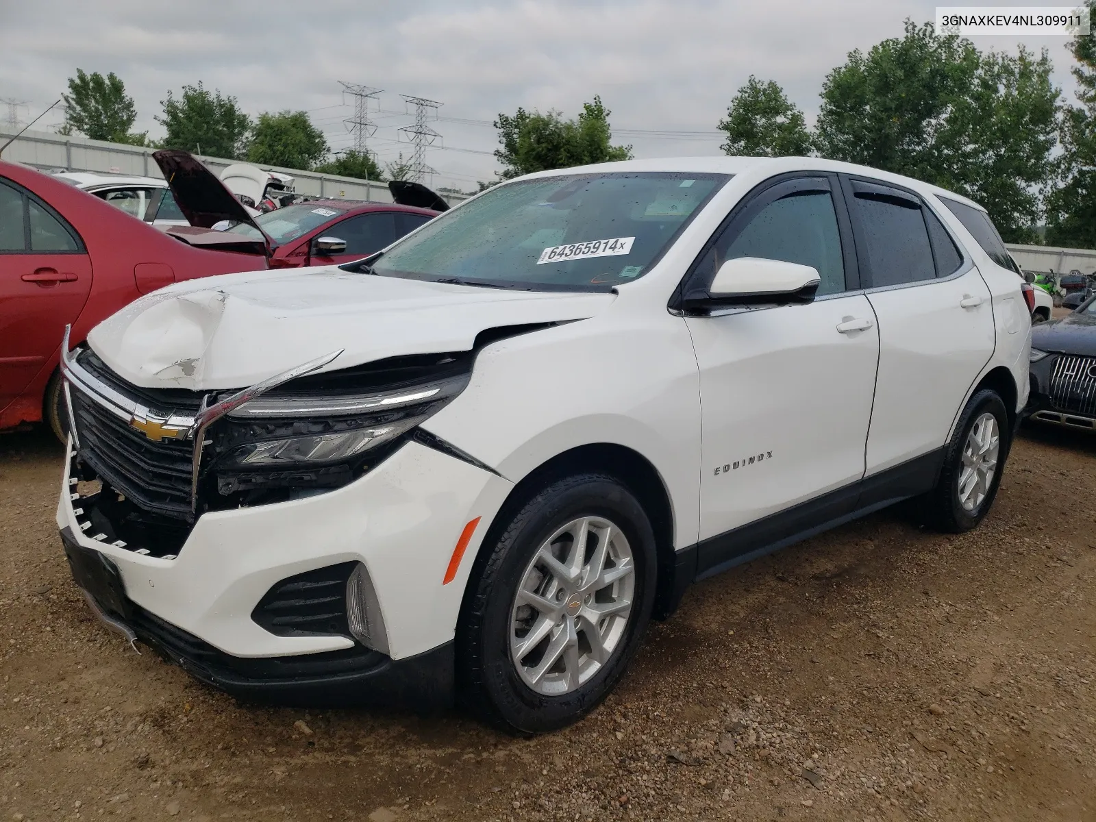 2022 Chevrolet Equinox Lt VIN: 3GNAXKEV4NL309911 Lot: 64365914