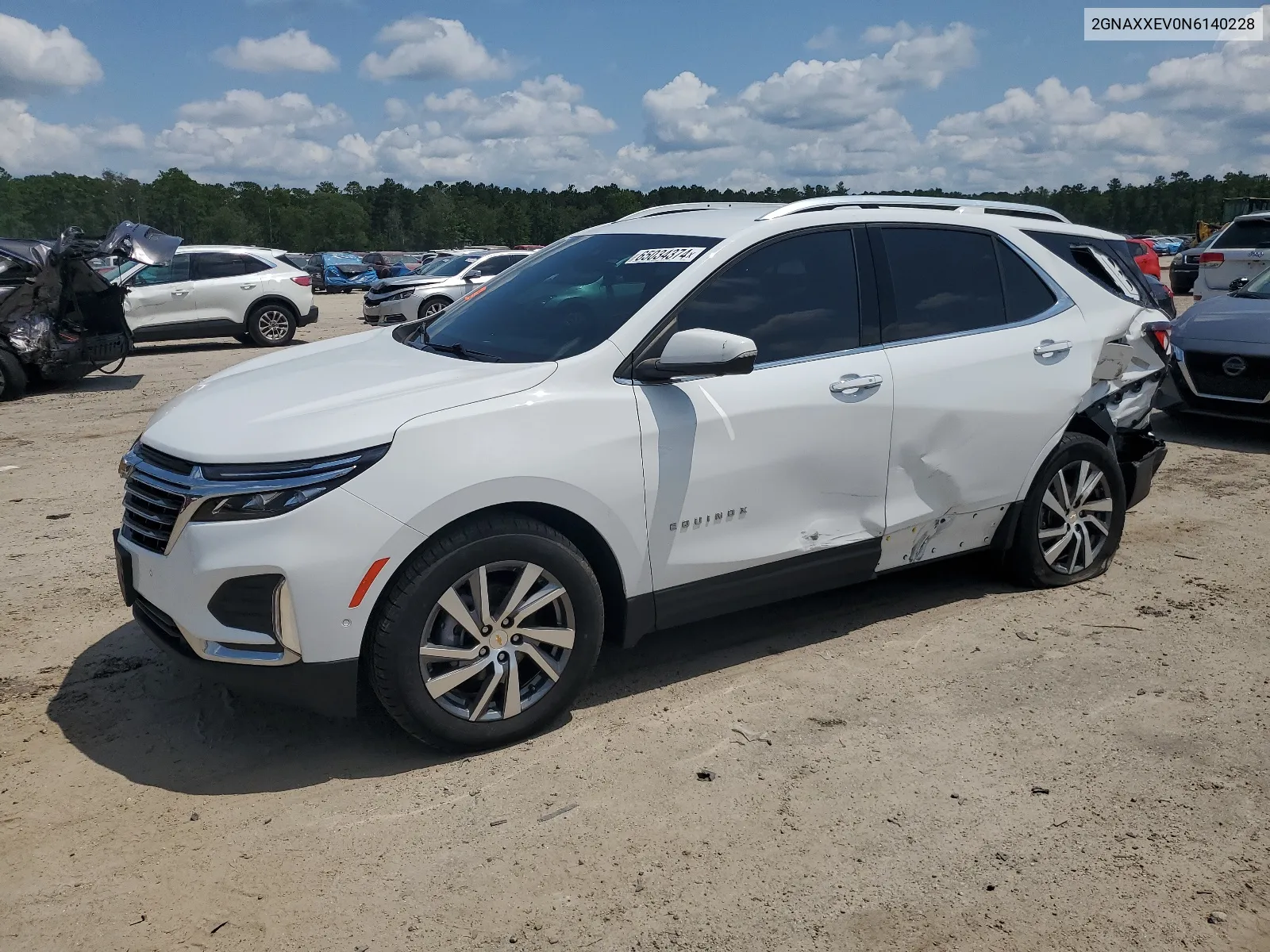 2022 Chevrolet Equinox Premier VIN: 2GNAXXEV0N6140228 Lot: 65034374