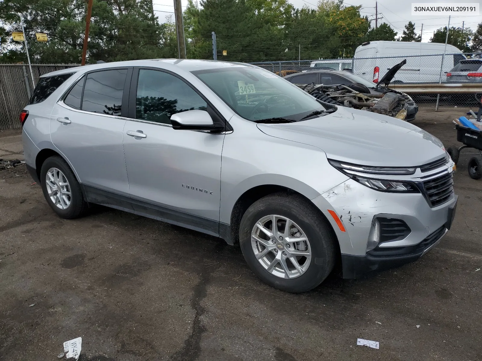 2022 Chevrolet Equinox Lt VIN: 3GNAXUEV6NL209191 Lot: 66222744