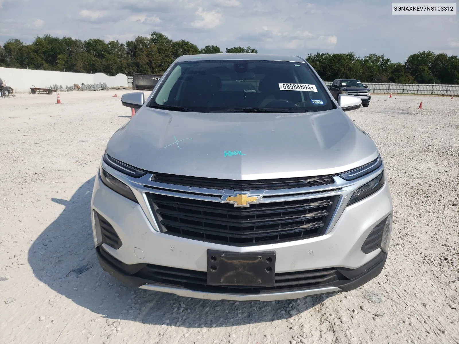 2022 Chevrolet Equinox Lt VIN: 3GNAXKEV7NS103312 Lot: 68988604