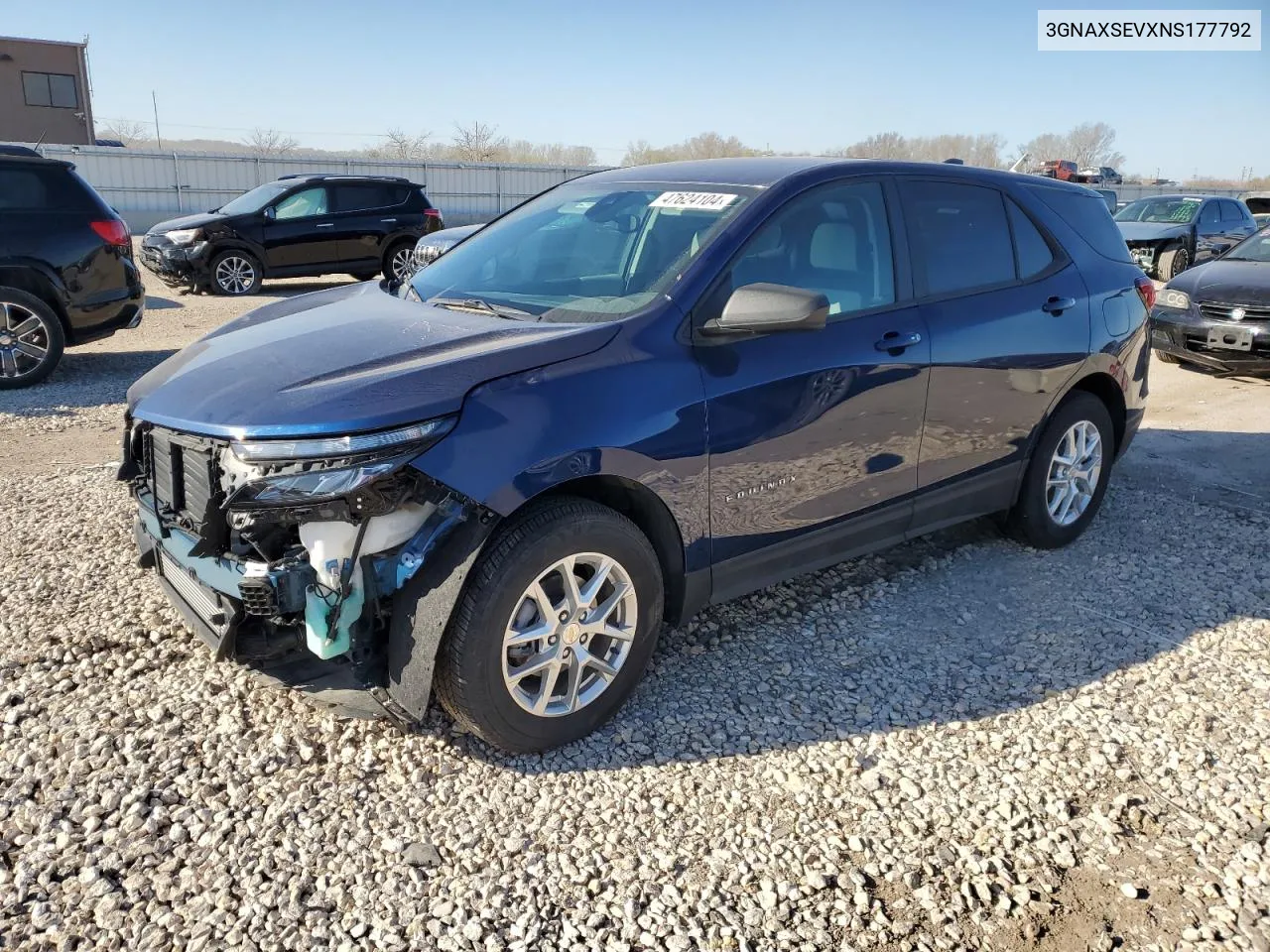 2022 Chevrolet Equinox Ls VIN: 3GNAXSEVXNS177792 Lot: 70945814