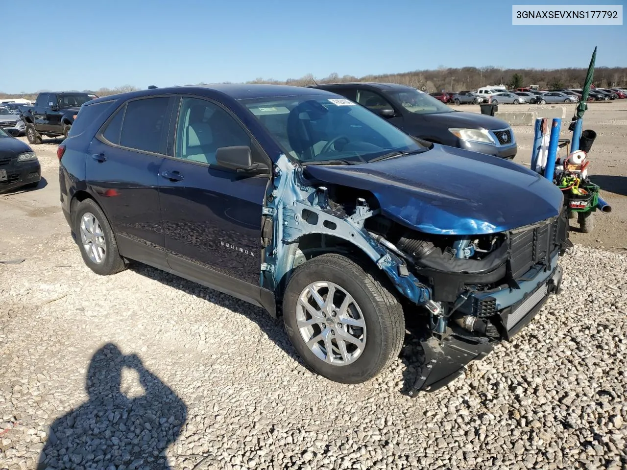 2022 Chevrolet Equinox Ls VIN: 3GNAXSEVXNS177792 Lot: 70945814