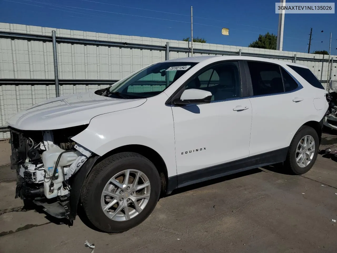 2022 Chevrolet Equinox Lt VIN: 3GNAXTEV1NL135026 Lot: 73202154