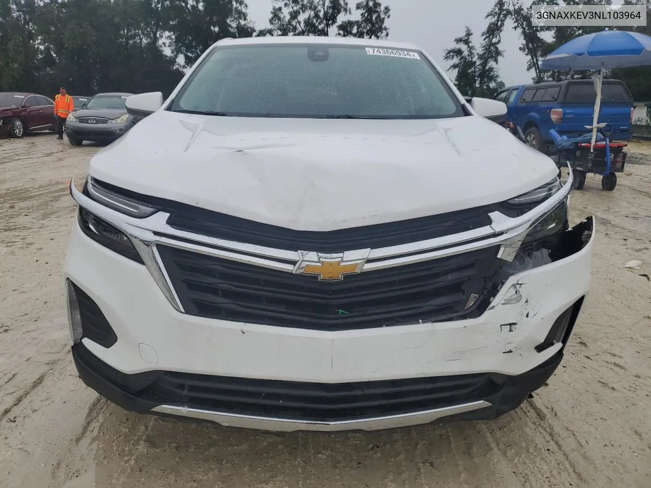 2022 Chevrolet Equinox Lt VIN: 3GNAXKEV3NL103964 Lot: 74366934