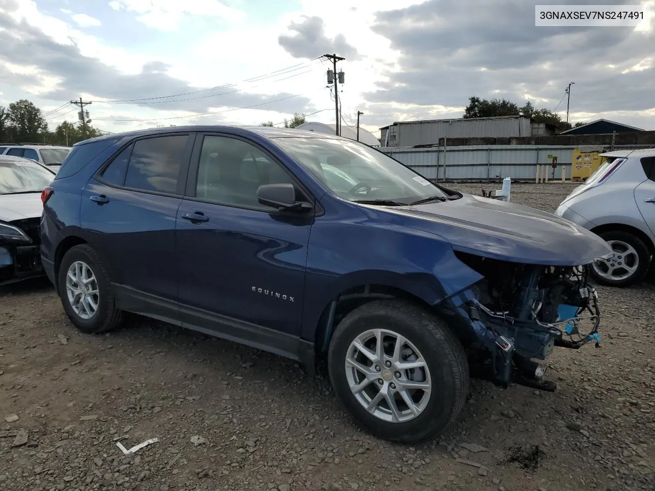 2022 Chevrolet Equinox Ls VIN: 3GNAXSEV7NS247491 Lot: 74548244