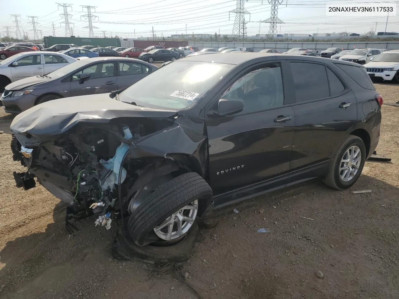 2022 Chevrolet Equinox Ls VIN: 2GNAXHEV3N6117533 Lot: 75662214