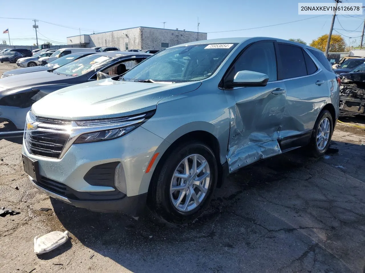 2022 Chevrolet Equinox Lt VIN: 2GNAXKEV1N6126678 Lot: 75953654