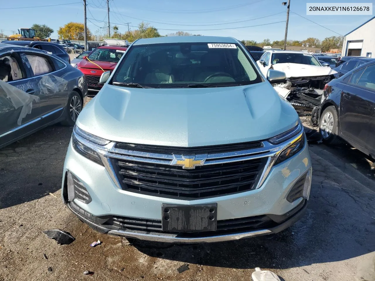 2022 Chevrolet Equinox Lt VIN: 2GNAXKEV1N6126678 Lot: 75953654