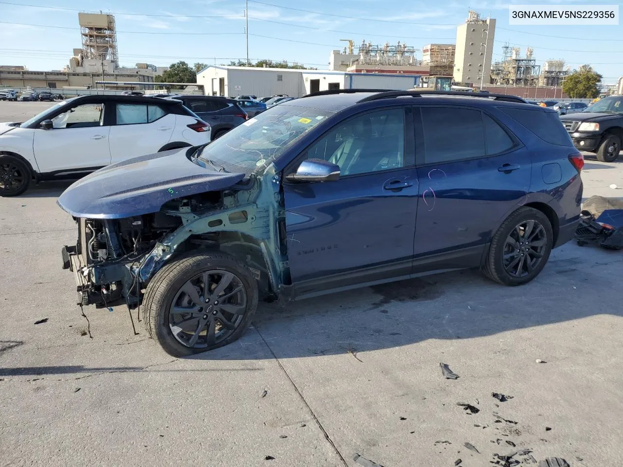 2022 Chevrolet Equinox Rs VIN: 3GNAXMEV5NS229356 Lot: 77024234