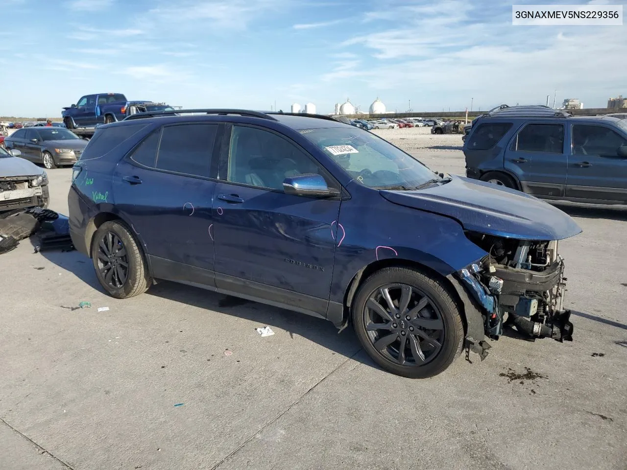 2022 Chevrolet Equinox Rs VIN: 3GNAXMEV5NS229356 Lot: 77024234