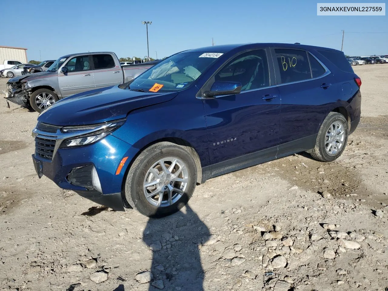 2022 Chevrolet Equinox Lt VIN: 3GNAXKEV0NL227559 Lot: 79143134