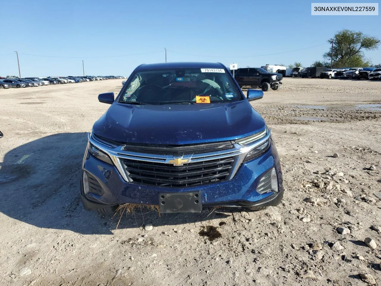 2022 Chevrolet Equinox Lt VIN: 3GNAXKEV0NL227559 Lot: 79143134