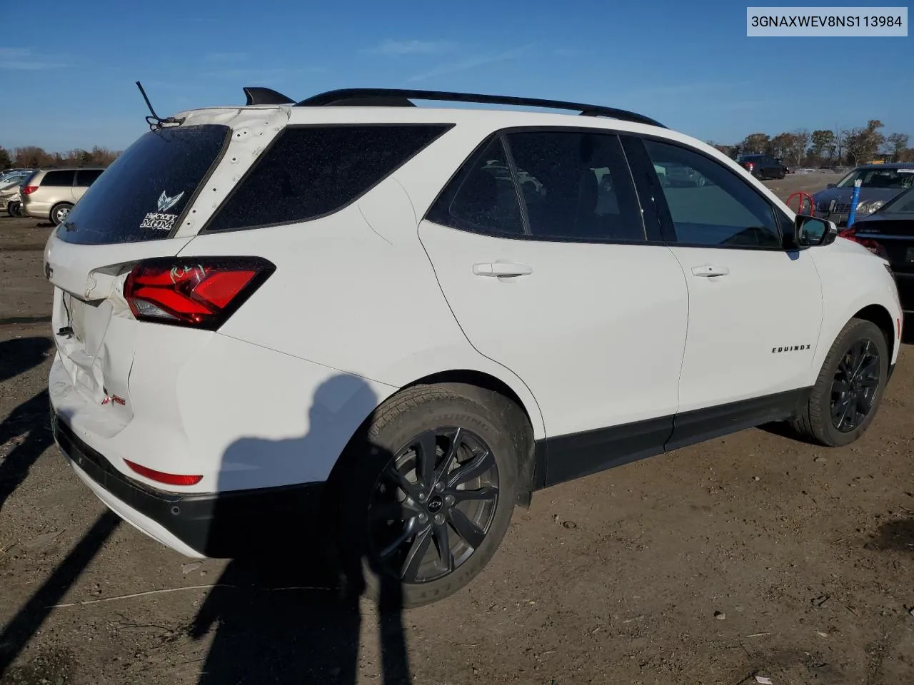 2022 Chevrolet Equinox Rs VIN: 3GNAXWEV8NS113984 Lot: 79244574