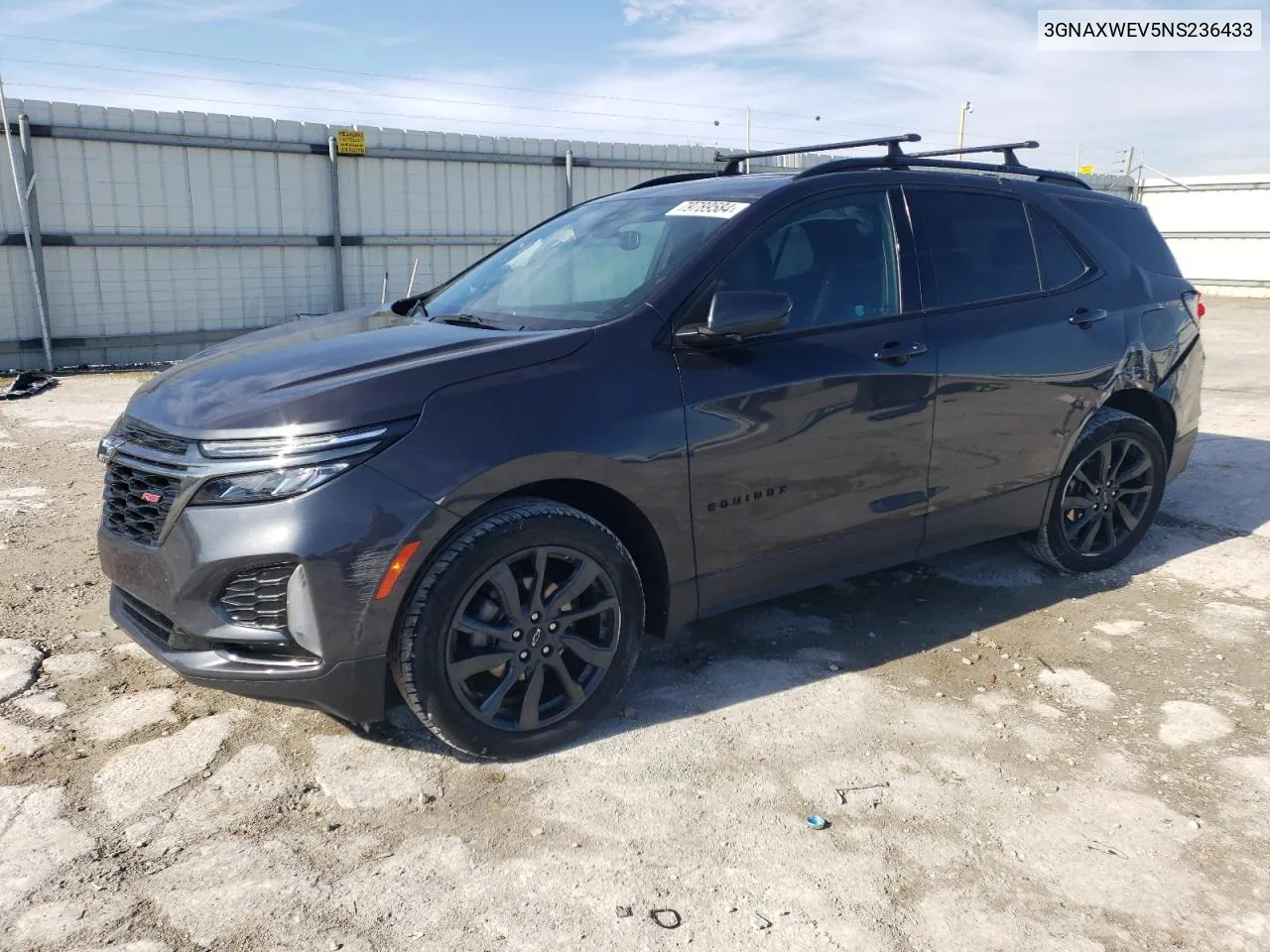 2022 Chevrolet Equinox Rs VIN: 3GNAXWEV5NS236433 Lot: 79789584