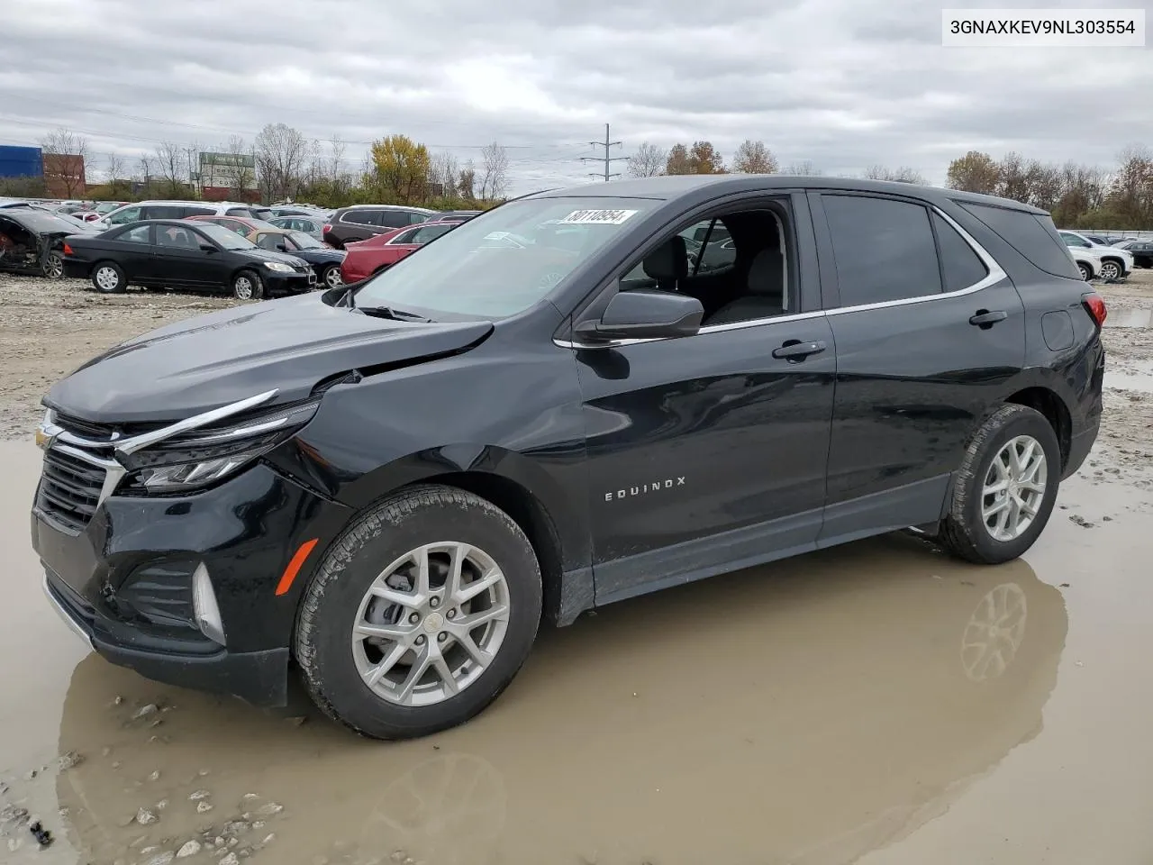 2022 Chevrolet Equinox Lt VIN: 3GNAXKEV9NL303554 Lot: 80110954