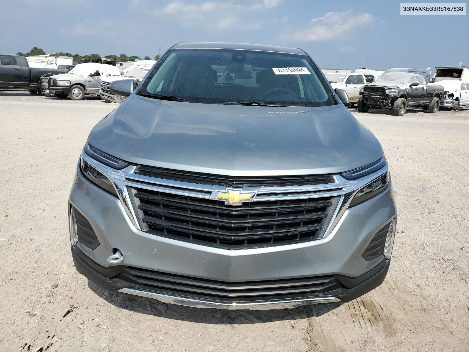 2024 Chevrolet Equinox Lt VIN: 3GNAXKEG3RS167838 Lot: 63150094