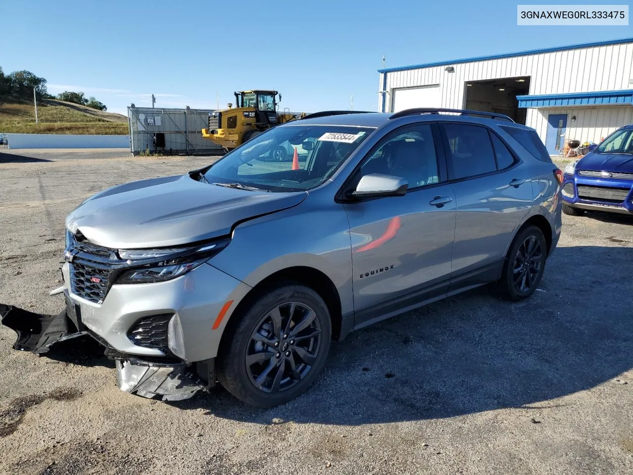 2024 Chevrolet Equinox Rs VIN: 3GNAXWEG0RL333475 Lot: 72533544