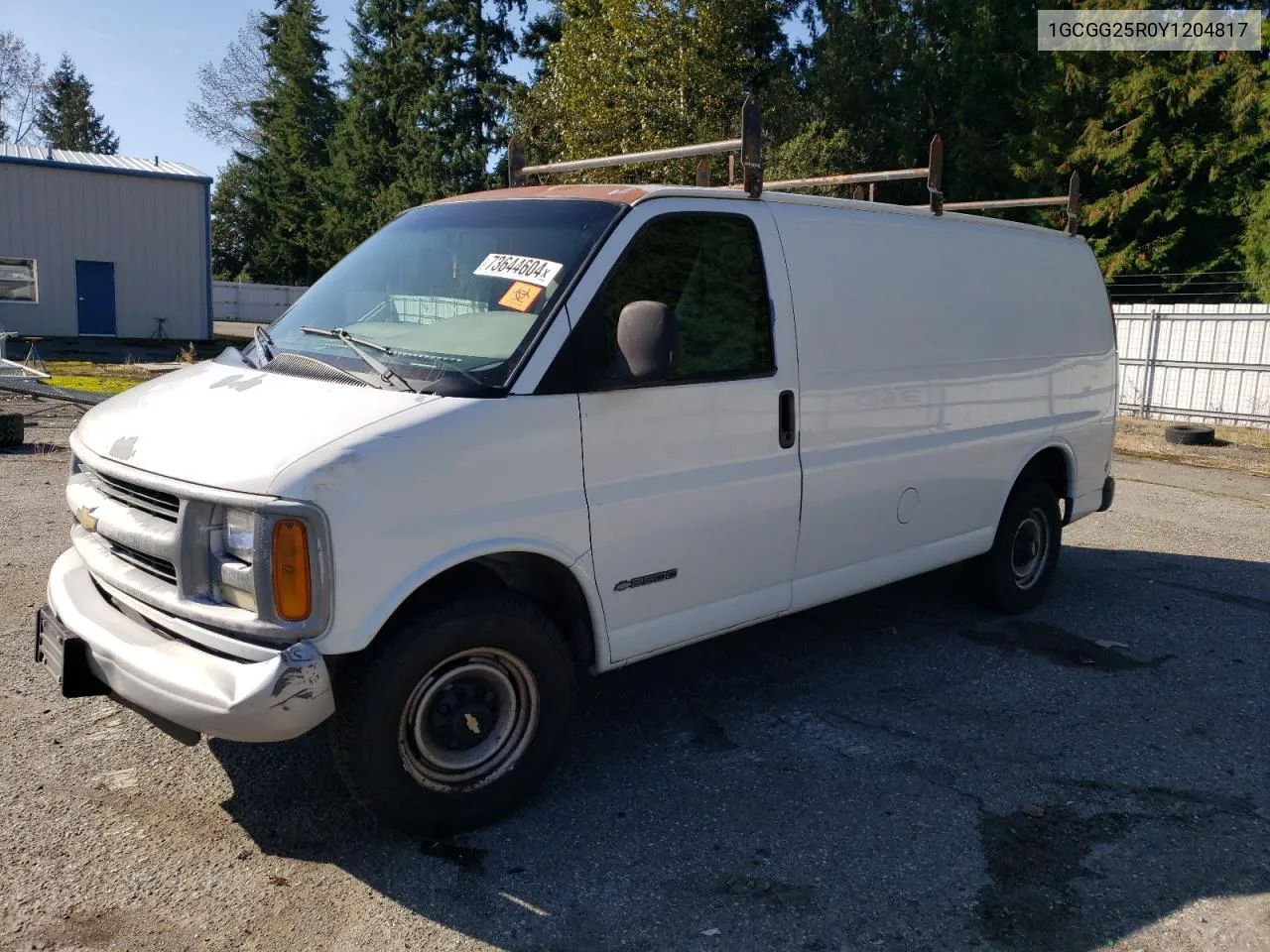 2000 Chevrolet Express G2500 VIN: 1GCGG25R0Y1204817 Lot: 73644604