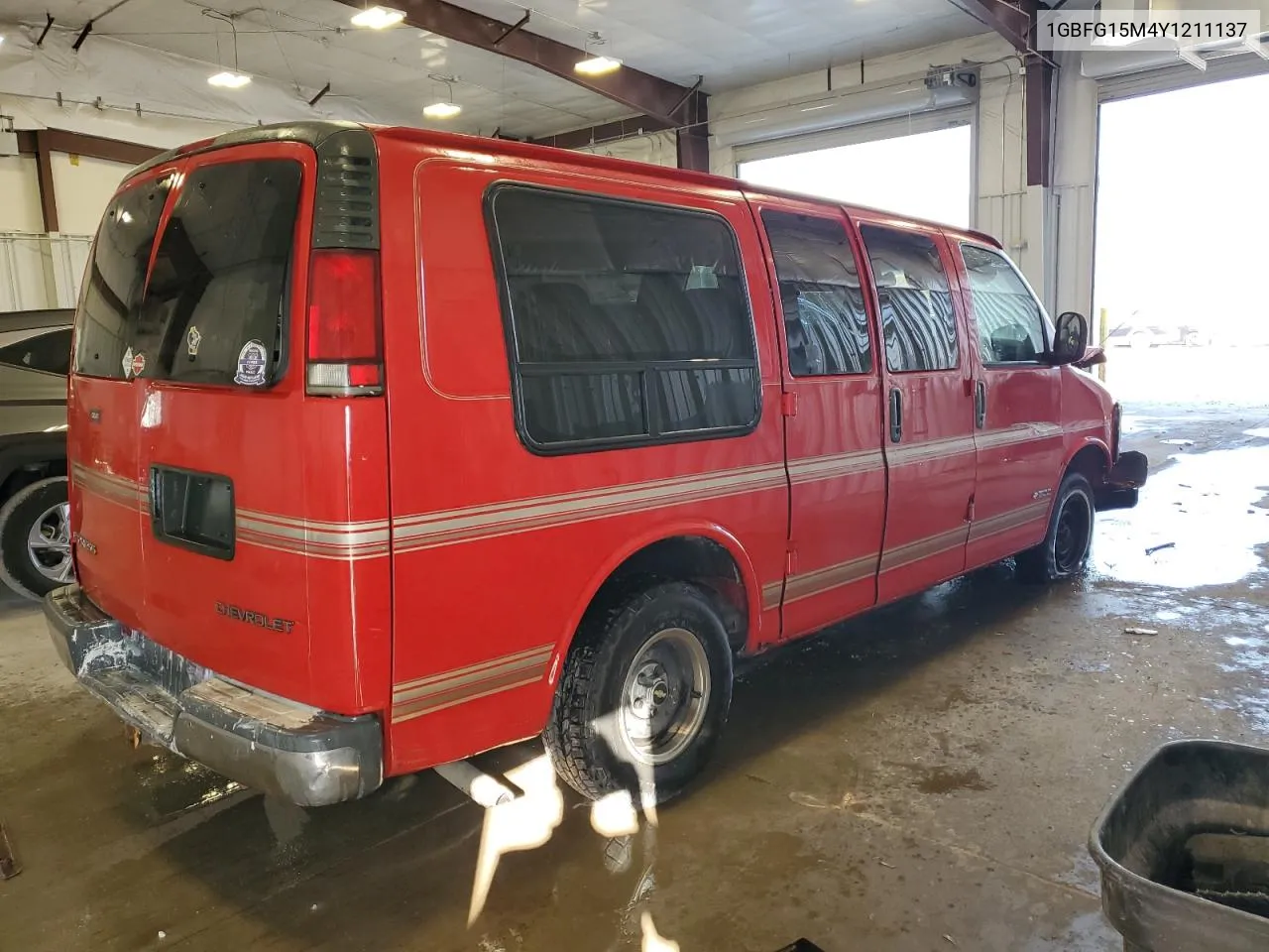 2000 Chevrolet Express G1500 VIN: 1GBFG15M4Y1211137 Lot: 75990404