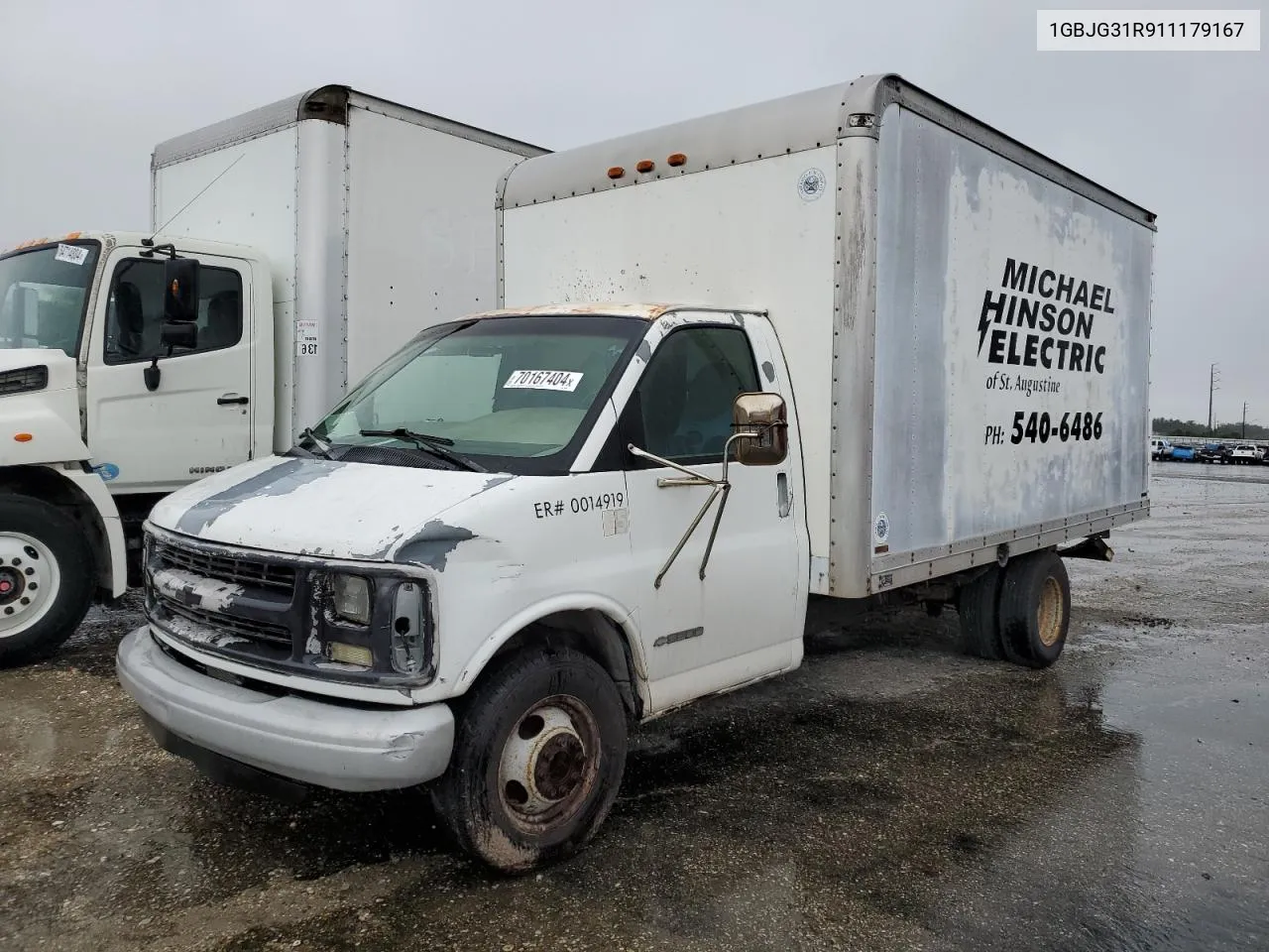 2001 Chevrolet Express Cutaway G3500 VIN: 1GBJG31R911179167 Lot: 70167404