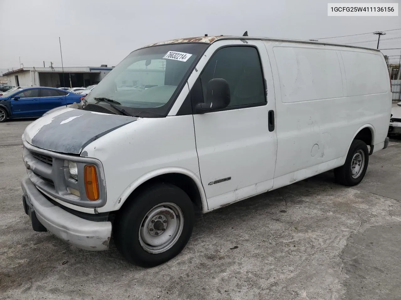 2001 Chevrolet Express G2500 VIN: 1GCFG25W411136156 Lot: 76632214