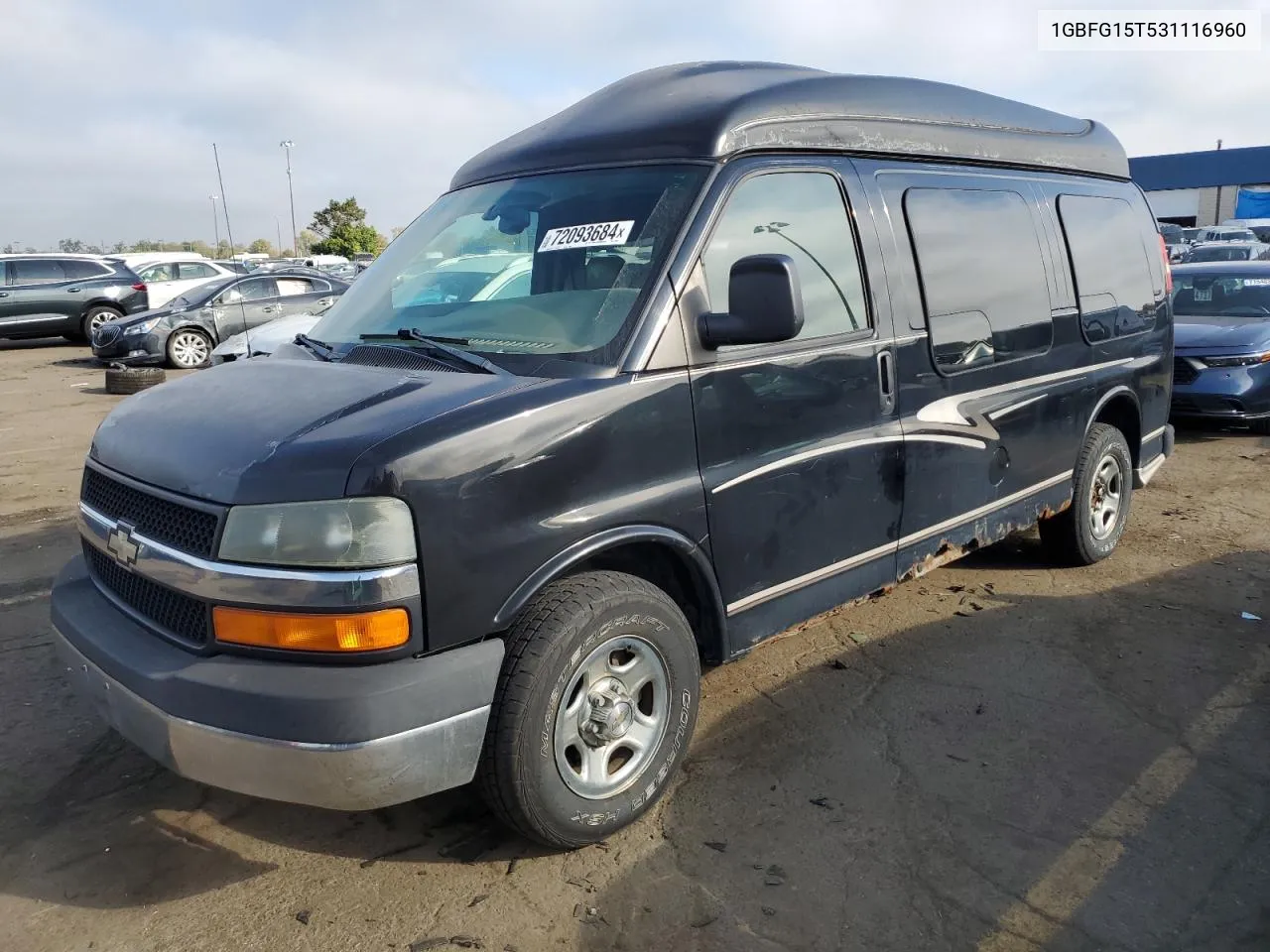 2003 Chevrolet Express G1500 VIN: 1GBFG15T531116960 Lot: 72093684