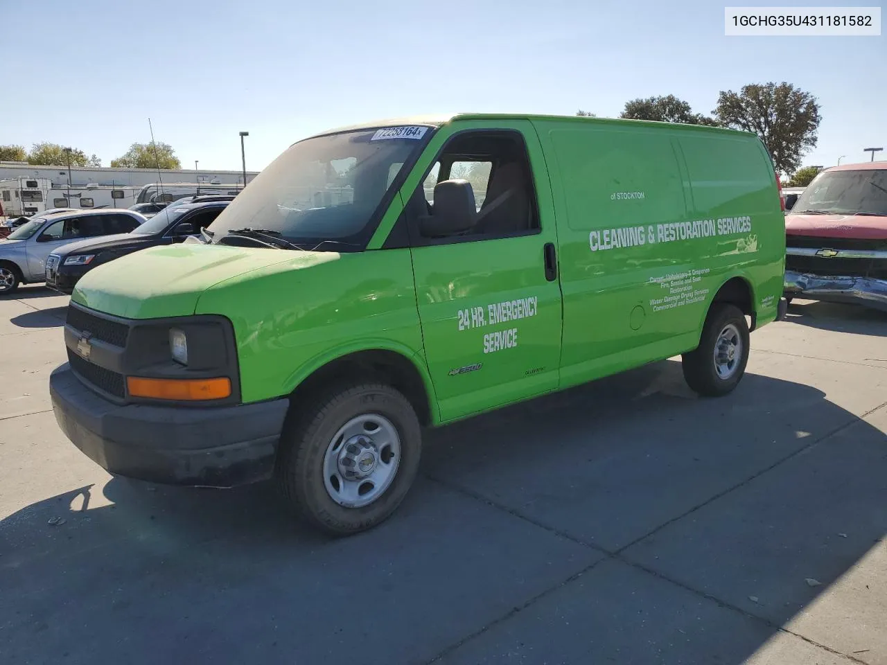 2003 Chevrolet Express G3500 VIN: 1GCHG35U431181582 Lot: 72258164