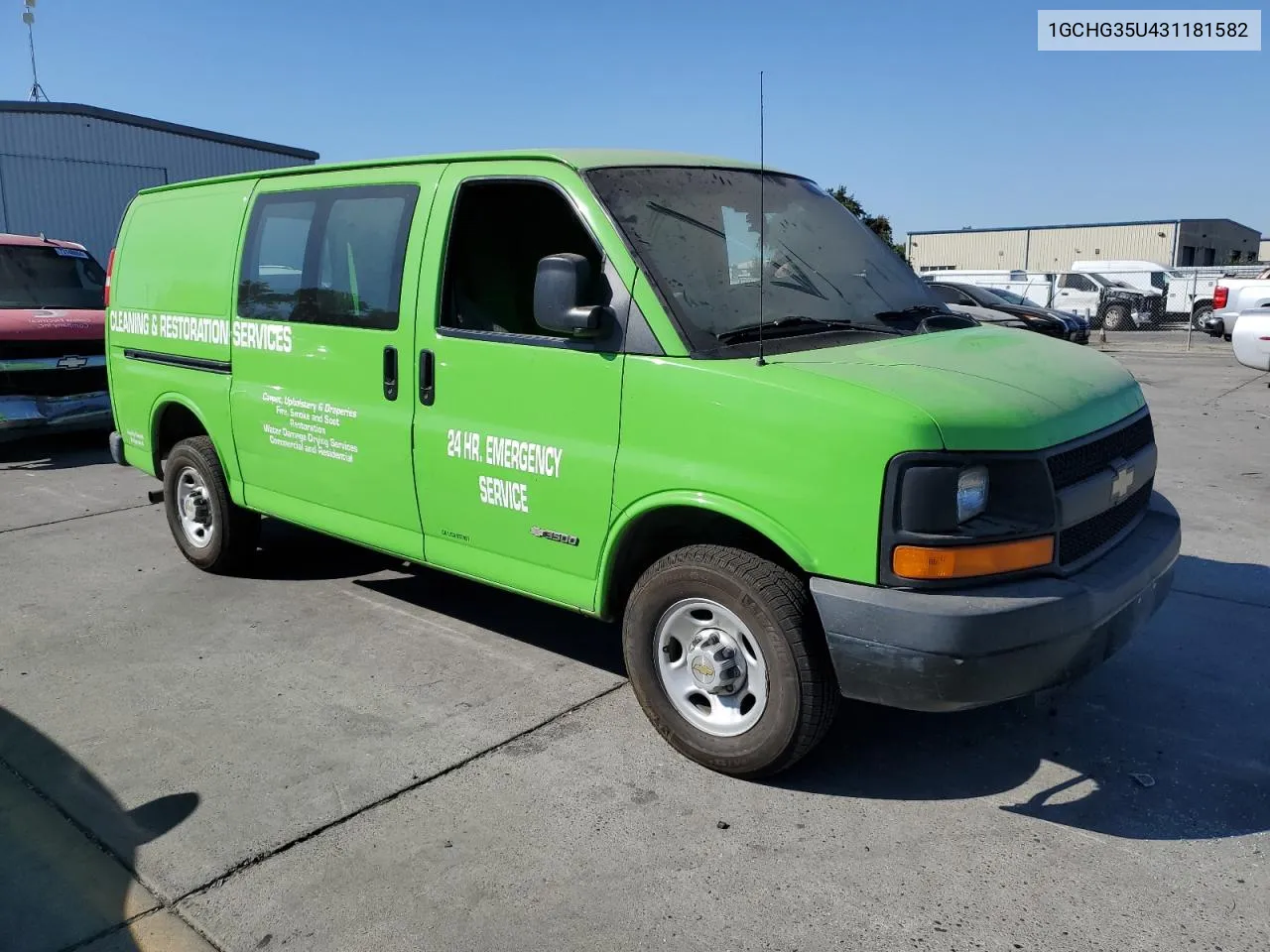 2003 Chevrolet Express G3500 VIN: 1GCHG35U431181582 Lot: 72258164