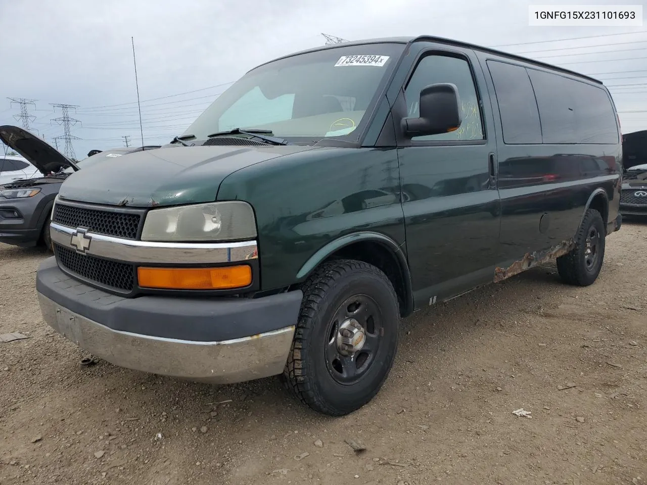 2003 Chevrolet Express G1500 VIN: 1GNFG15X231101693 Lot: 73245394