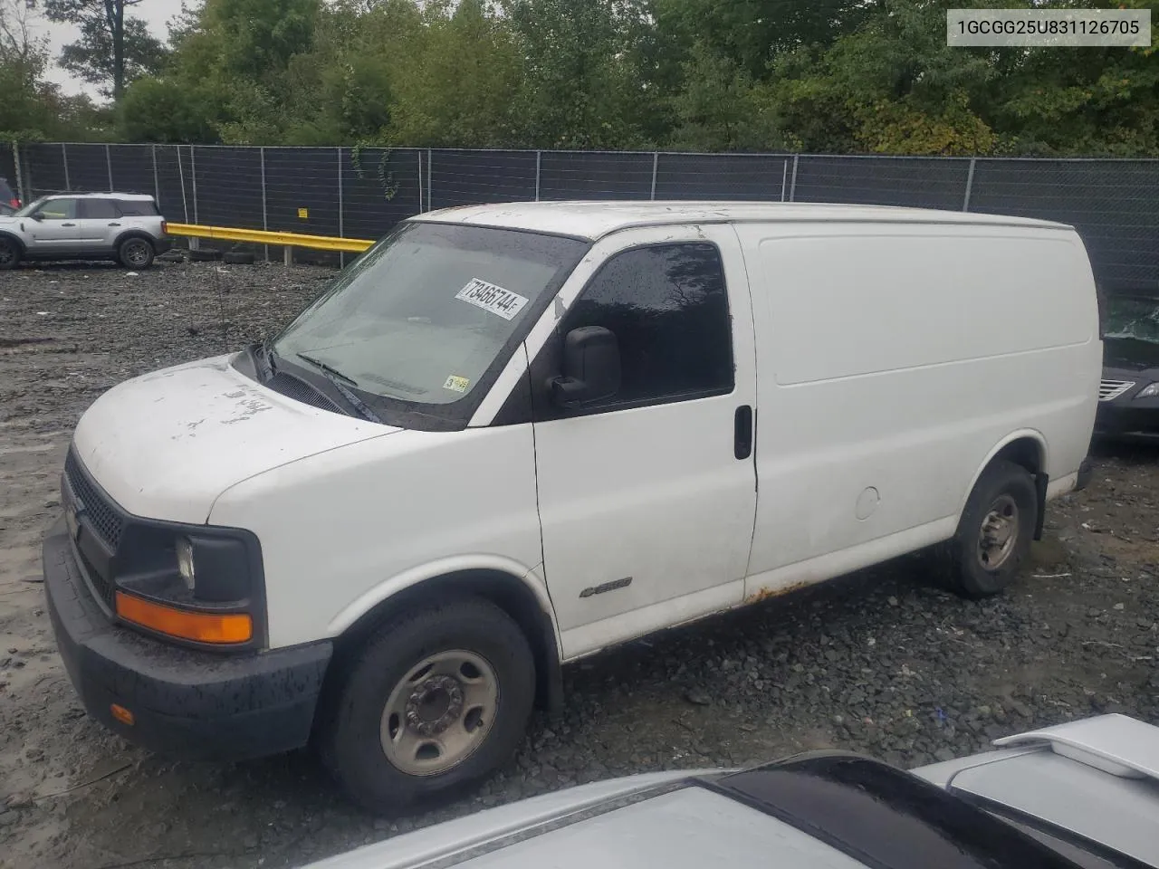 2003 Chevrolet Express G2500 VIN: 1GCGG25U831126705 Lot: 73466744