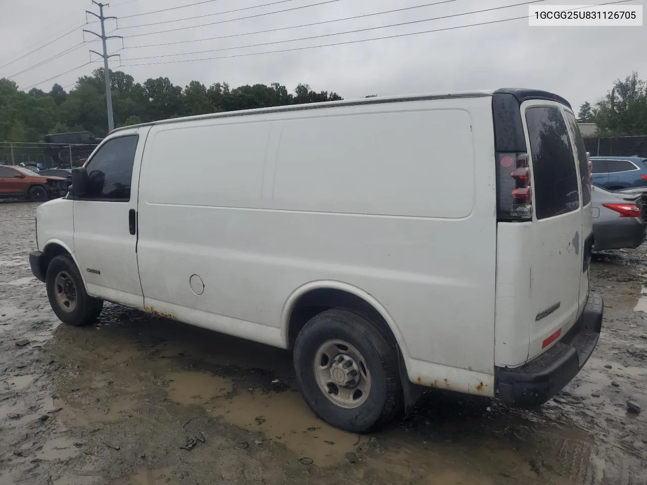 2003 Chevrolet Express G2500 VIN: 1GCGG25U831126705 Lot: 73466744