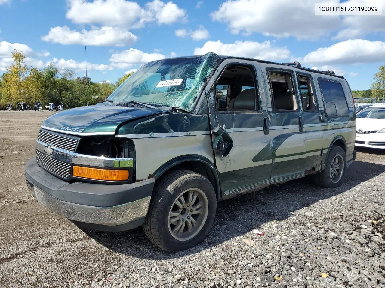 2003 Chevrolet Express G1500 VIN: 1GBFH15T731190099 Lot: 74239014