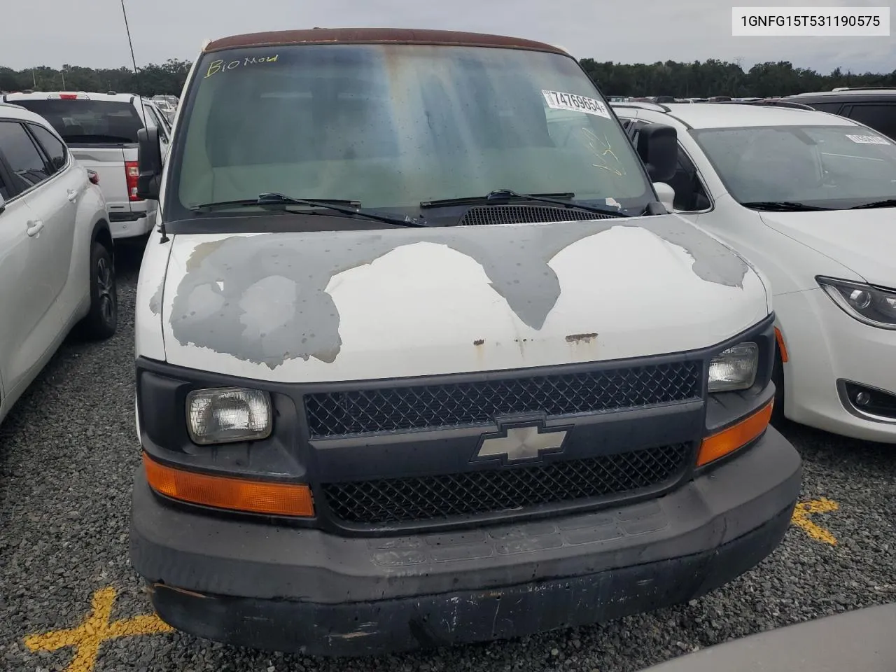 2003 Chevrolet Express G1500 VIN: 1GNFG15T531190575 Lot: 74769654