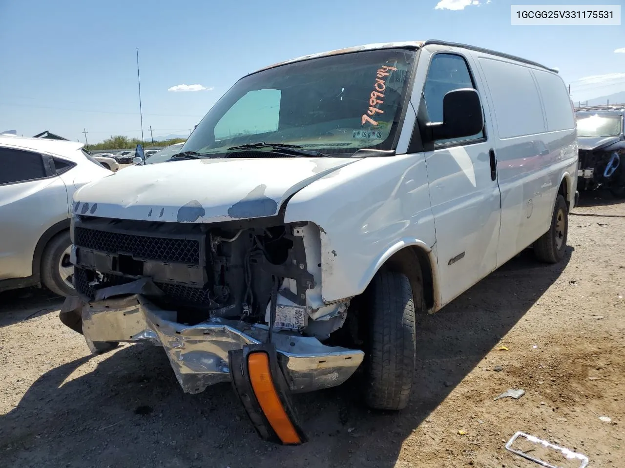 2003 Chevrolet Express G2500 VIN: 1GCGG25V331175531 Lot: 74990144