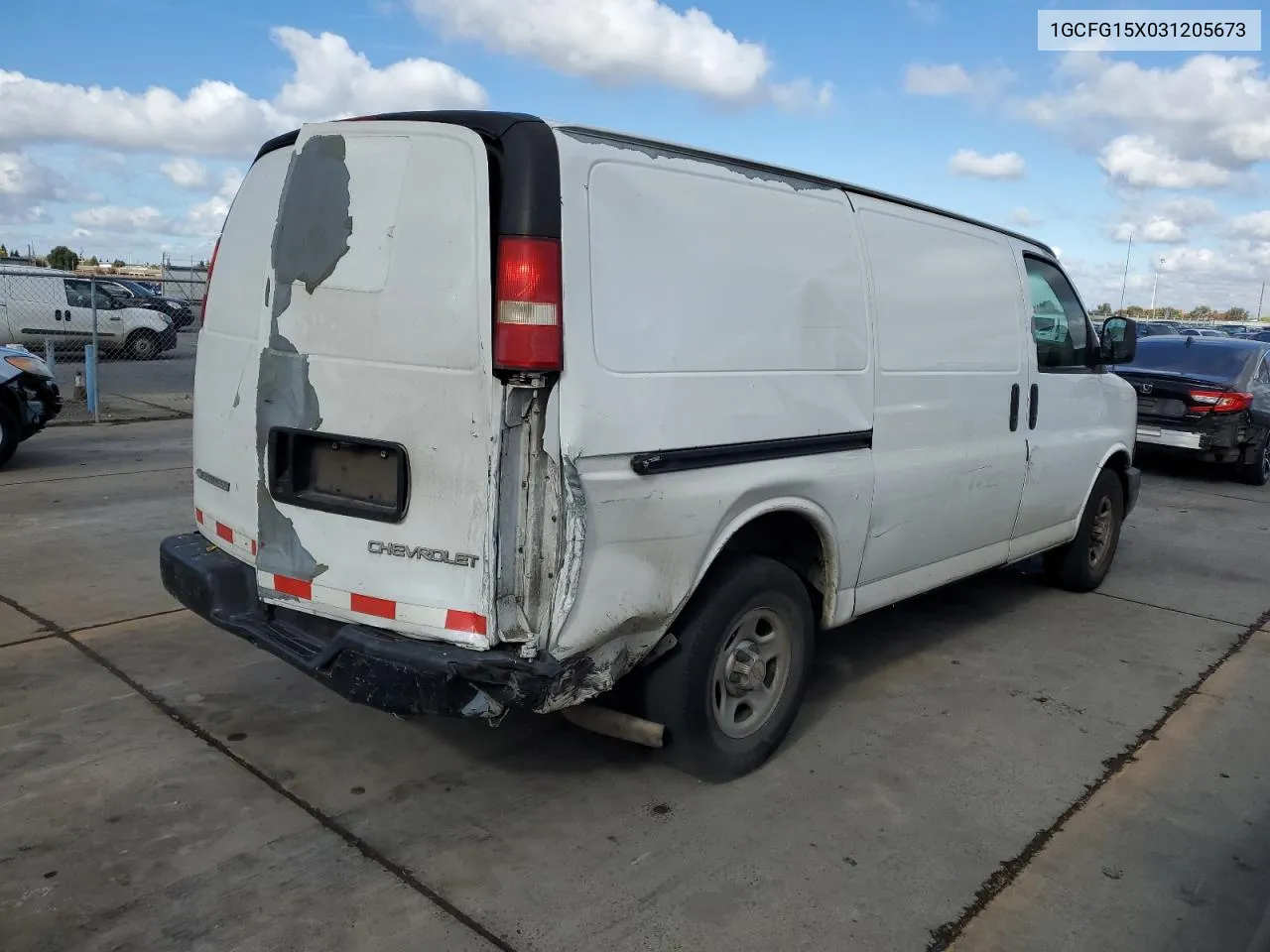 2003 Chevrolet Express G1500 VIN: 1GCFG15X031205673 Lot: 78520654